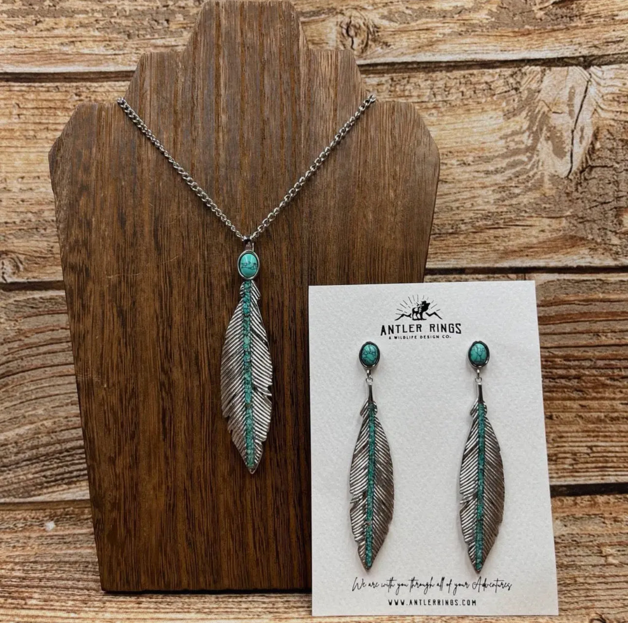 The Feather Pendant Necklace. Antler Rings brand.