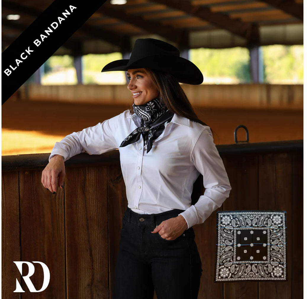 BLACK BANDANA WILD RAG