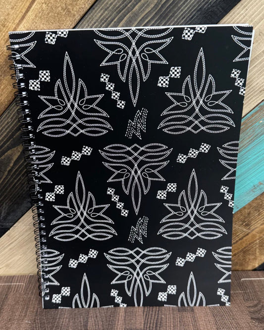 STITCHED IN BLACK LARGE NOTEBOOK