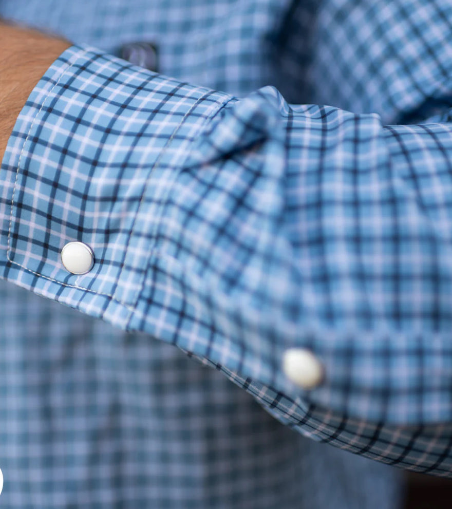 BLUE PLAID MEN'S BREEZE PERFORMANCE SHIRT