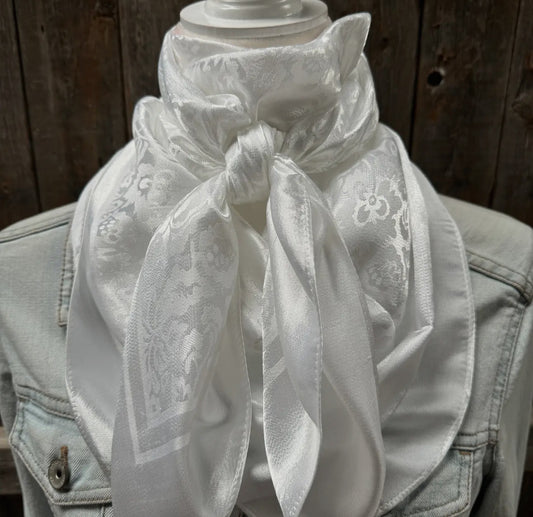 35X35" White Jacquard Wild Rag