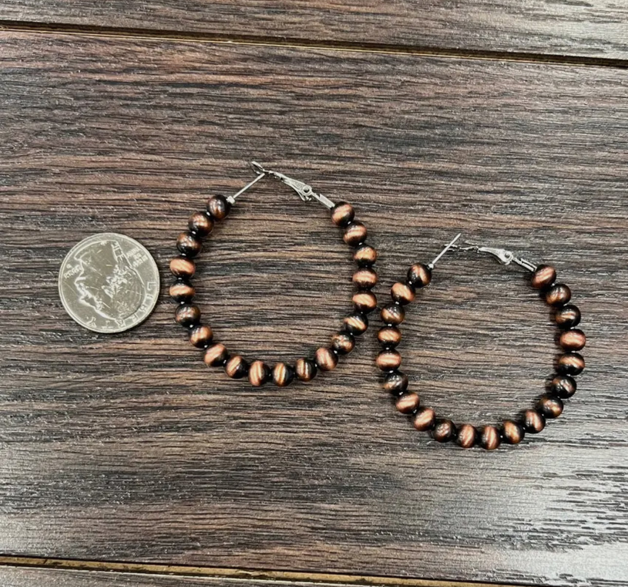 Copper Navajo Bead
Hoop Earrings