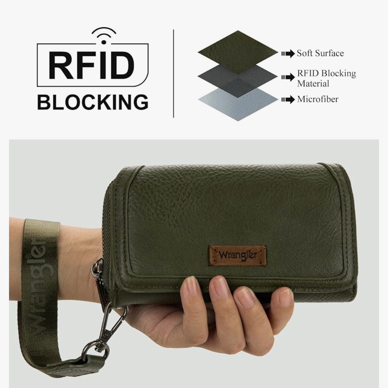 Montana West xWrangler Wallet Women Minimalist Wristlet. RFID blocking technology protect your privacy!
