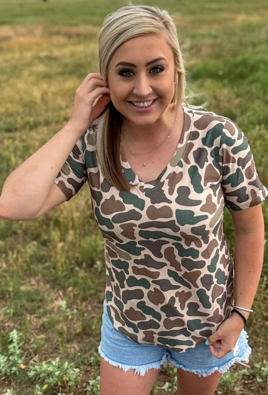 STAND DOWN V-NECK TEE