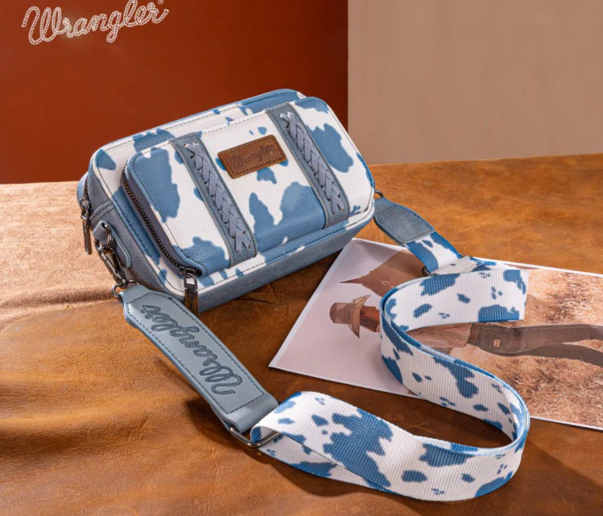 Wrangler Cow Print Crossbody Bag