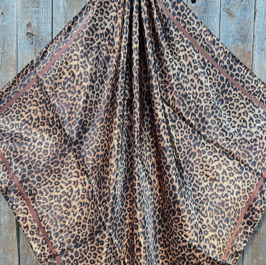 35X35" Brown Leopard Wild Rag
