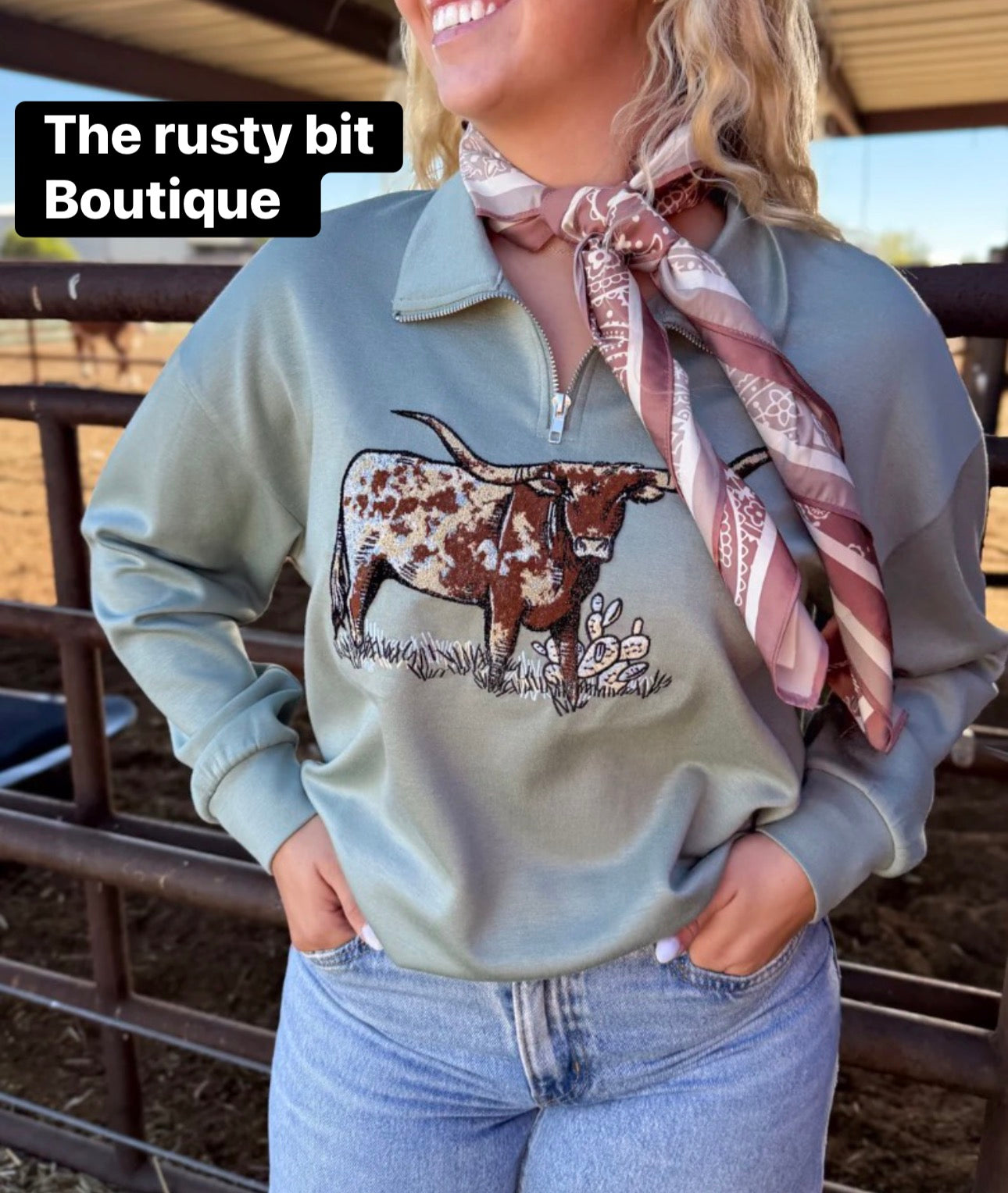 BLUE Lomita Longhorn Pullover