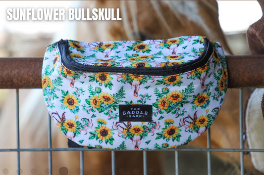 SADDLE SACK XL SUNFLOWER BULLSKULL