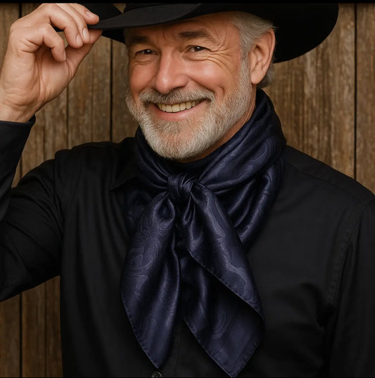 35X35" Navy Jacquard Wild Rag