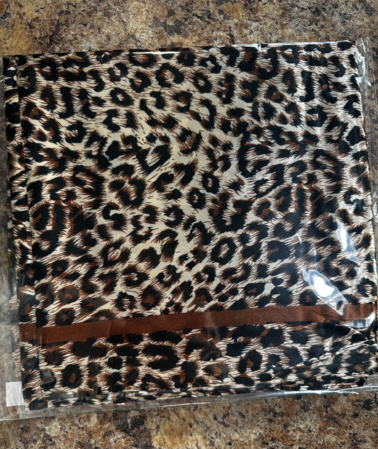35X35"' lighter Brown Leopard Wild Rag ( slide available as well)