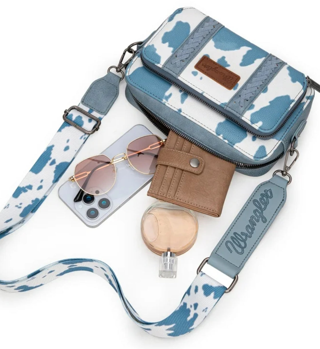 Wrangler Cow Print Crossbody Bag