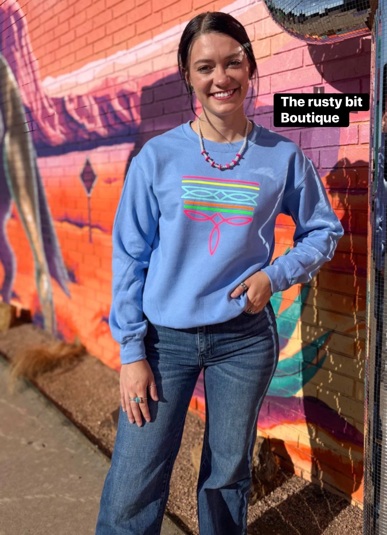 Neon Boot Stitch Sweatshirt
