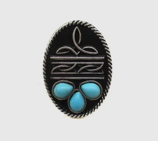 Western Boot Stitch Cuff Ring