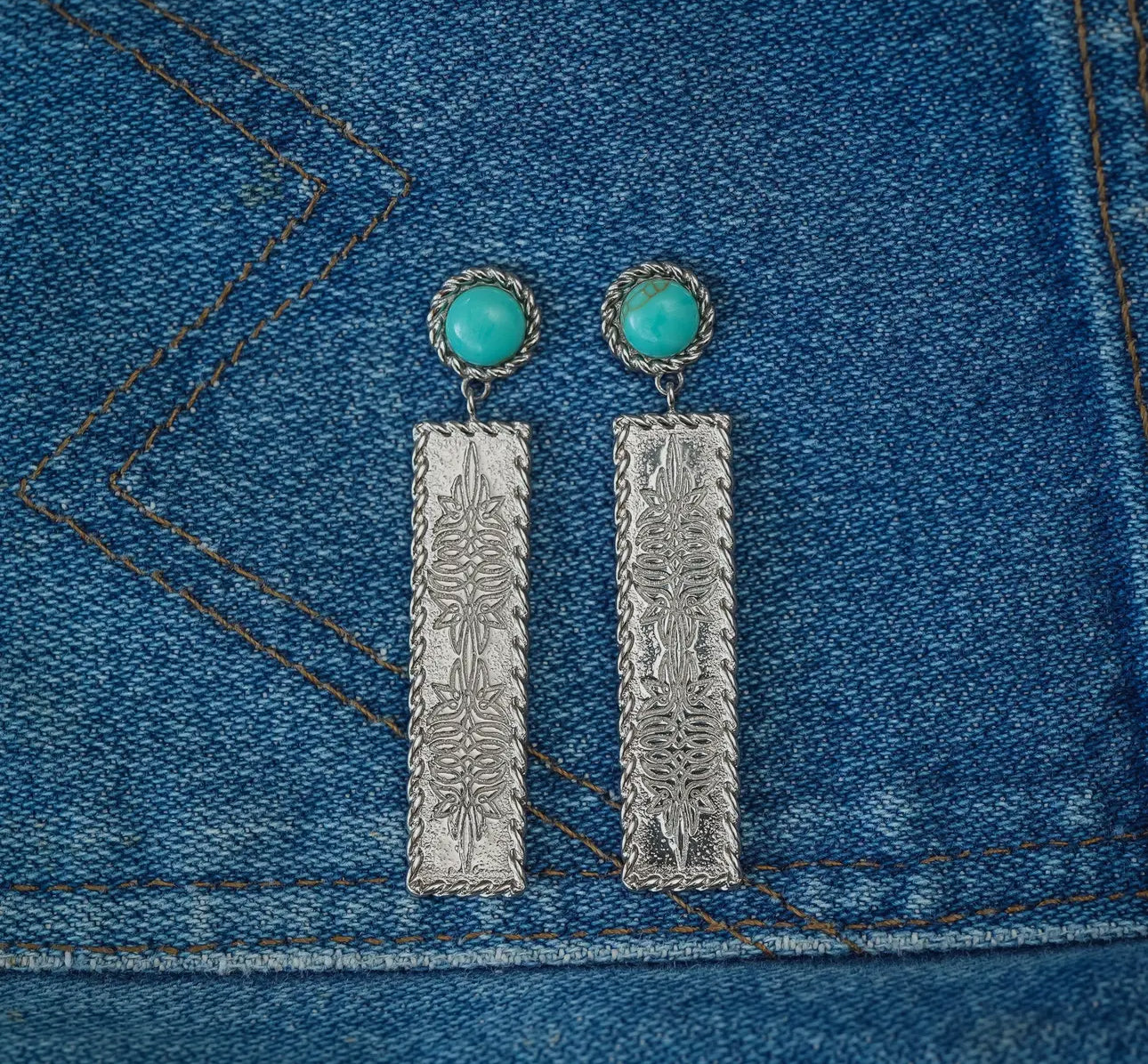 The Bootstitch Bar Earrings. Antler Rings brand