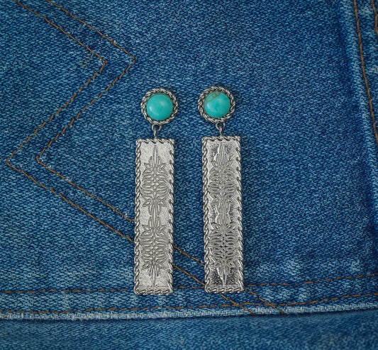 The Bootstitch Bar Earrings. Antler Rings brand