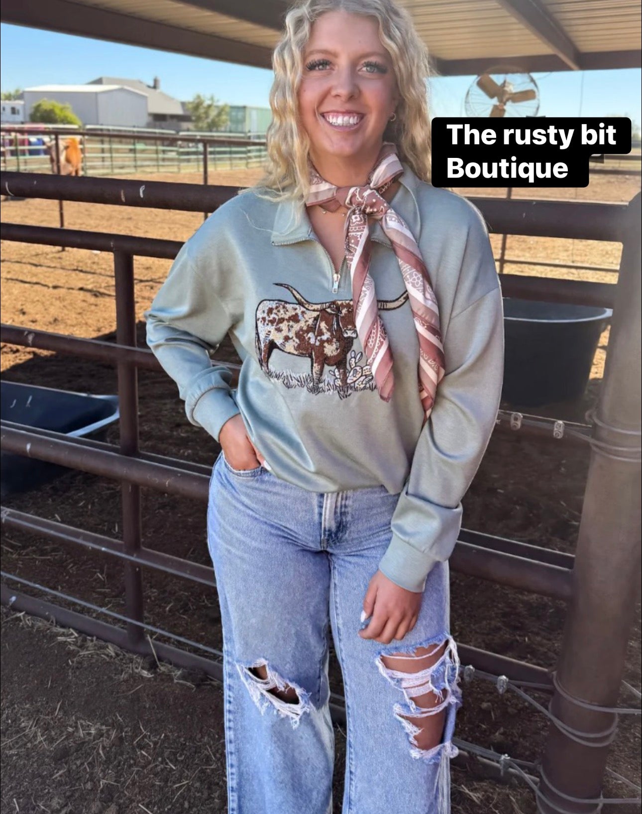 BLUE Lomita Longhorn Pullover