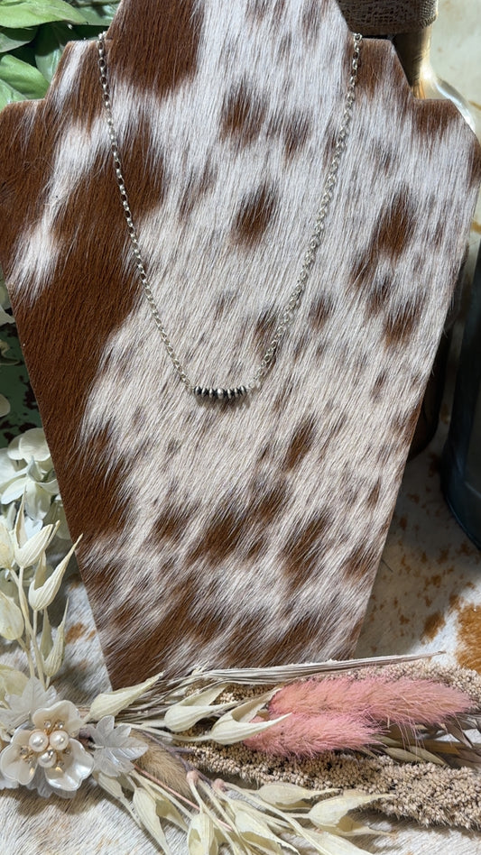 Sterling Silver Navajo Pearl Bar Necklace