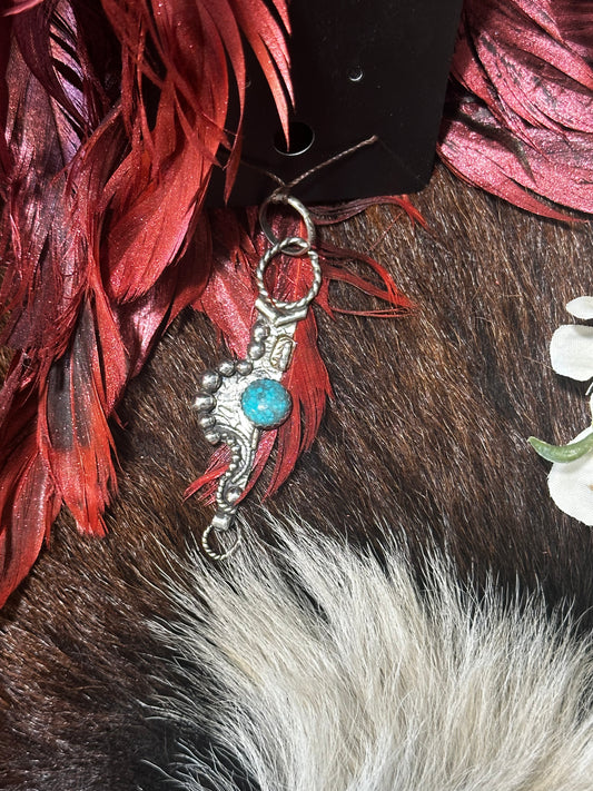 Custom one-of-a-kind Spade Bit cheek Pendant.