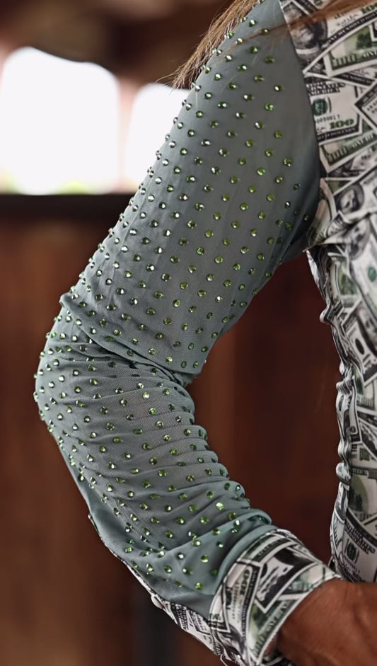 DADDY'S MONEY MESH SLEEVE PERFORMANCE RODEO SHIRT